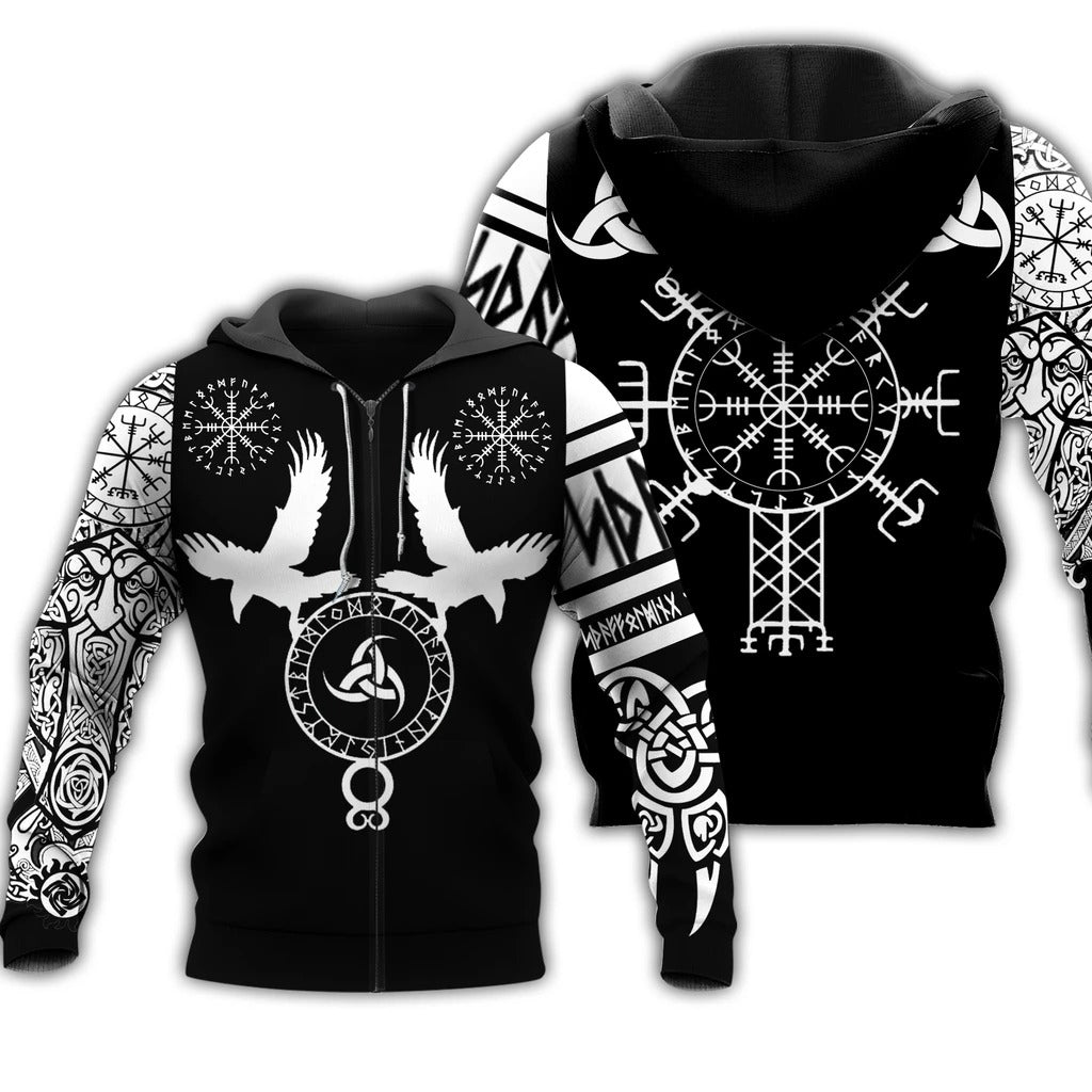 Awesome Hoodie 3D All Over Print Viking Tattoos for Men and Women T-Shirt, Zip Hoodies ND242