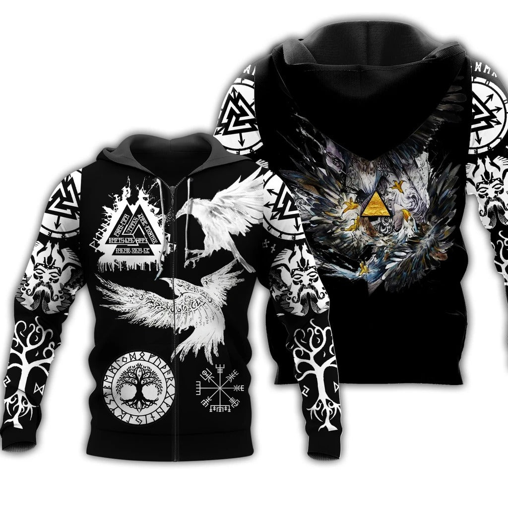 Awesome Hoodie 3D All Over Print Viking Tattoos for Men and Women T-Shirt, Zip Hoodies ND243
