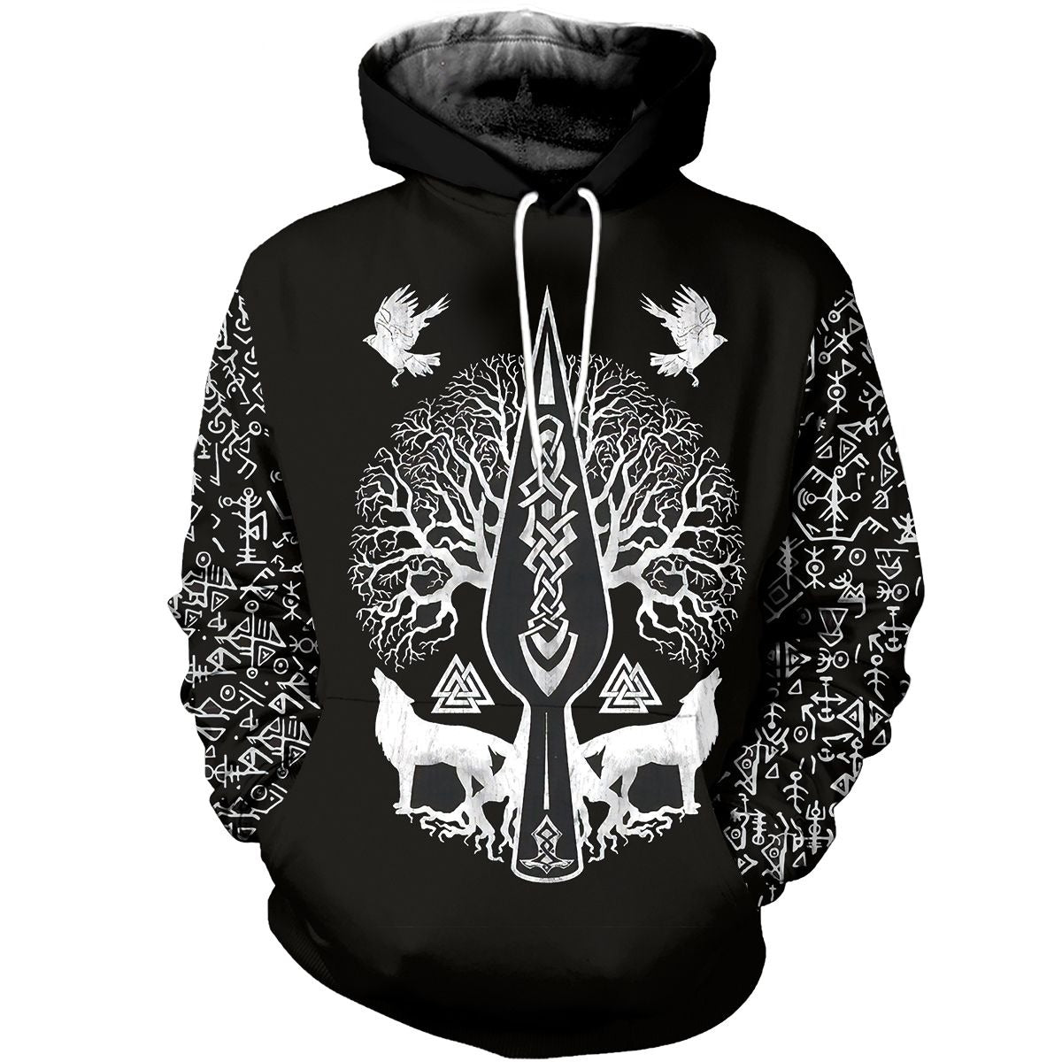 Awesome Hoodie 3D All Over Print Gungnir Spear of Odin and Tree of life Yggdrasil for Men and Women Hoodie, T-Shirt, Zip Hoodies, Sweatshirt ND250
