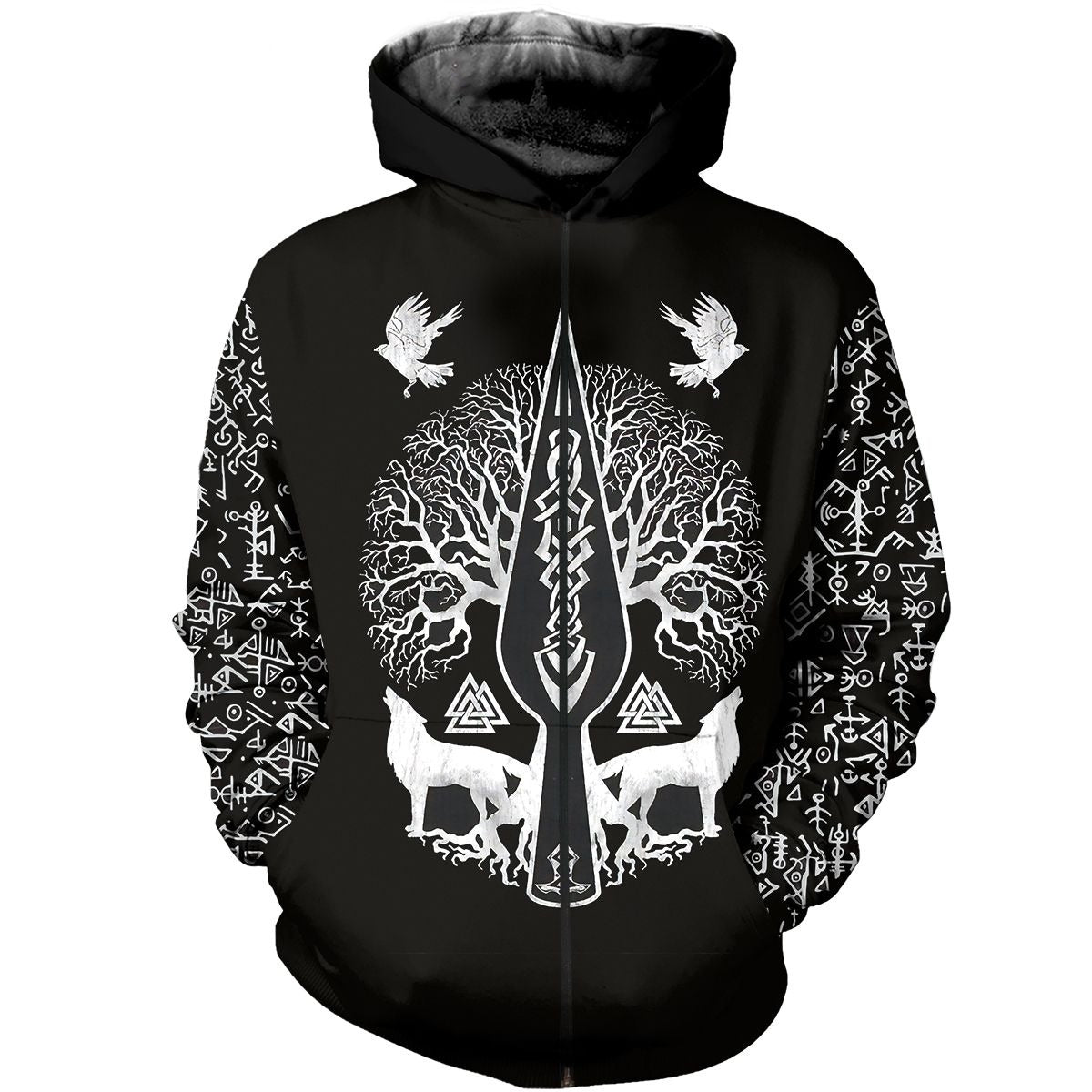 Awesome Hoodie 3D All Over Print Gungnir Spear of Odin and Tree of life Yggdrasil for Men and Women Hoodie, T-Shirt, Zip Hoodies, Sweatshirt ND250