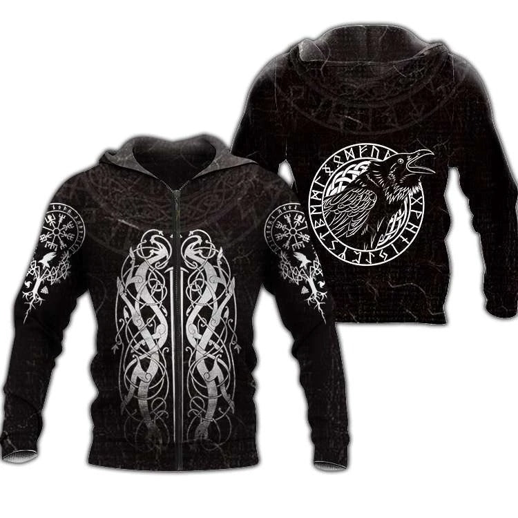 Awesome Hoodie 3D All Over Print Viking Tattoos for Men and Women T-Shirt, Zip Hoodies ND254