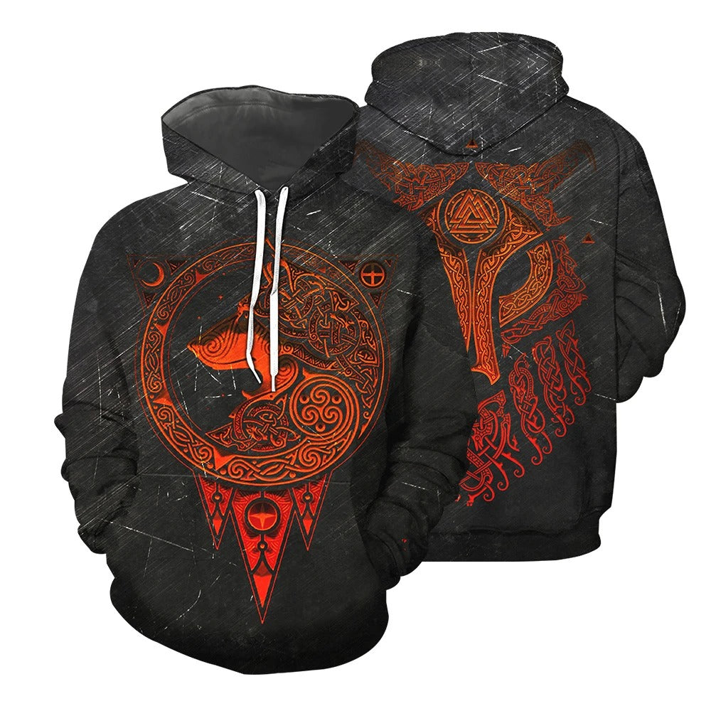 Awesome Hoodie 3D All Over Print Viking Wolf Valknut for Men and Women Hoodie, T-Shirt, Zip Hoodies, Sweatshirt ND257