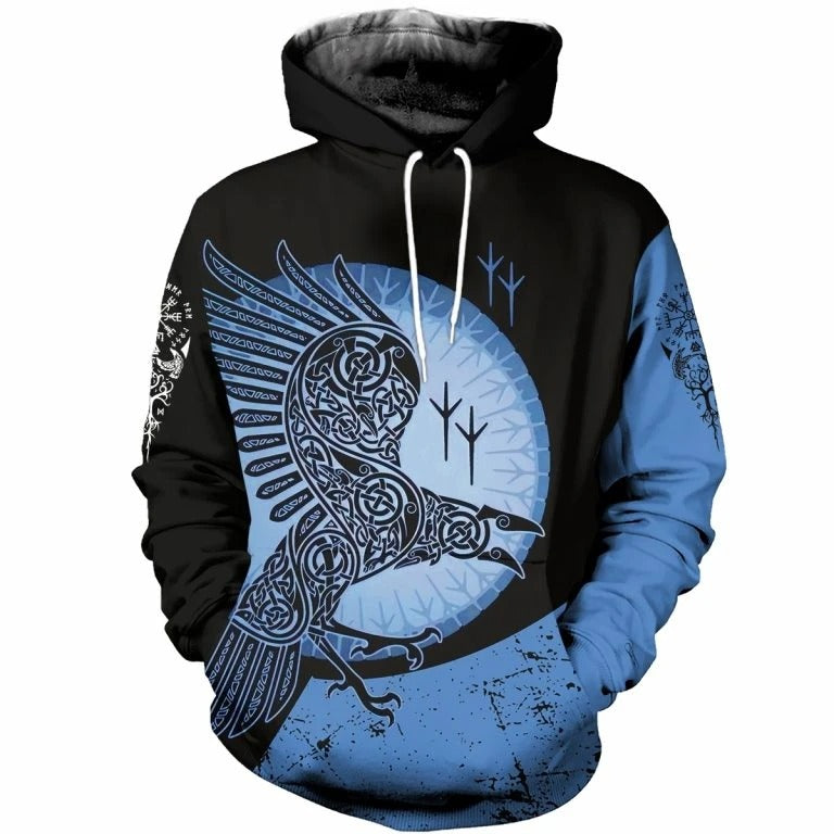 Awesome Hoodie 3D All Over Print Viking Raven for Men and Women Hoodie, T-Shirt, Zip Hoodies, Sweatshirt ND258