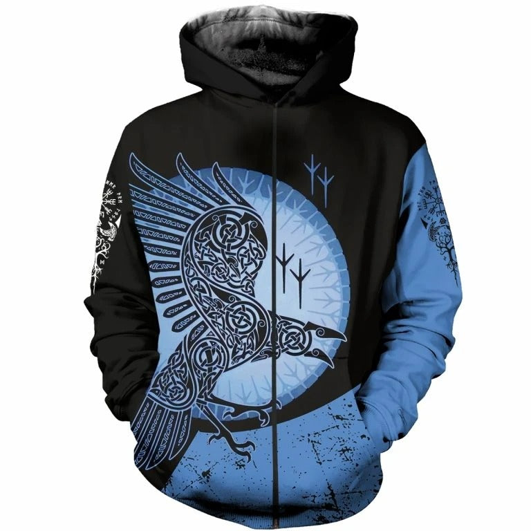 Awesome Hoodie 3D All Over Print Viking Raven for Men and Women Hoodie, T-Shirt, Zip Hoodies, Sweatshirt ND258