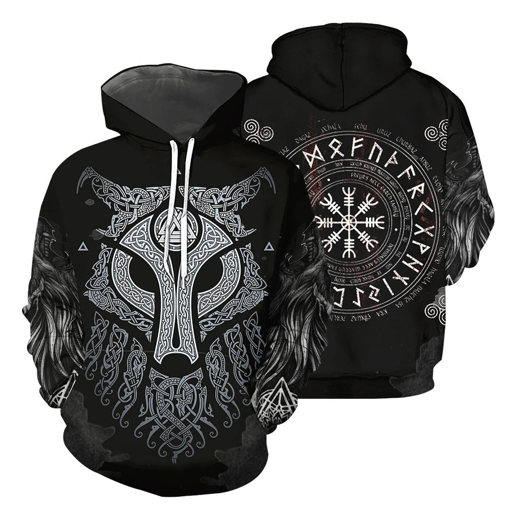 Awesome Hoodie 3D All Over Print Vikings Wolf Valknut for Men and Women Hoodie, T-Shirt, Zip Hoodies, Sweatshirt ND261