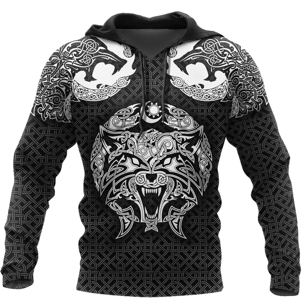 Awesome Hoodie 3D All Over Print Fenrir Viking Tattoos - Hoodie, T-Shirt, Zip Hoodies, Sweatshirt ND280