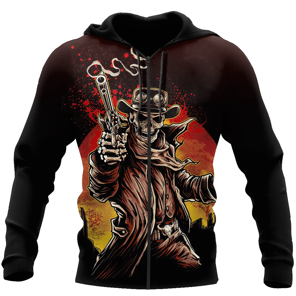 Awesome Hoodie 3D All Over Print Cowboy Skeleton - Hoodie, T-Shirt, Zip Hoodies, Sweatshirt ND283