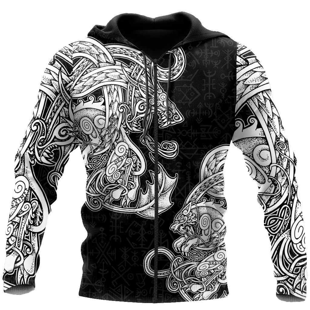 Awesome Hoodie 3D All Over Print Jormungandr and Fenrir Vikings - Hoodie, T-Shirt, Zip Hoodies, Sweatshirt ND299
