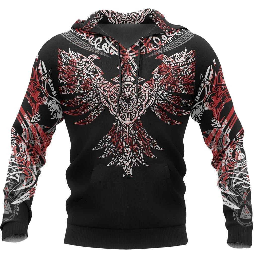 Awesome Hoodie 3D All Over Print Vikings Huginn- Hoodie, T-Shirt, Zip Hoodies, Sweatshirt ND301