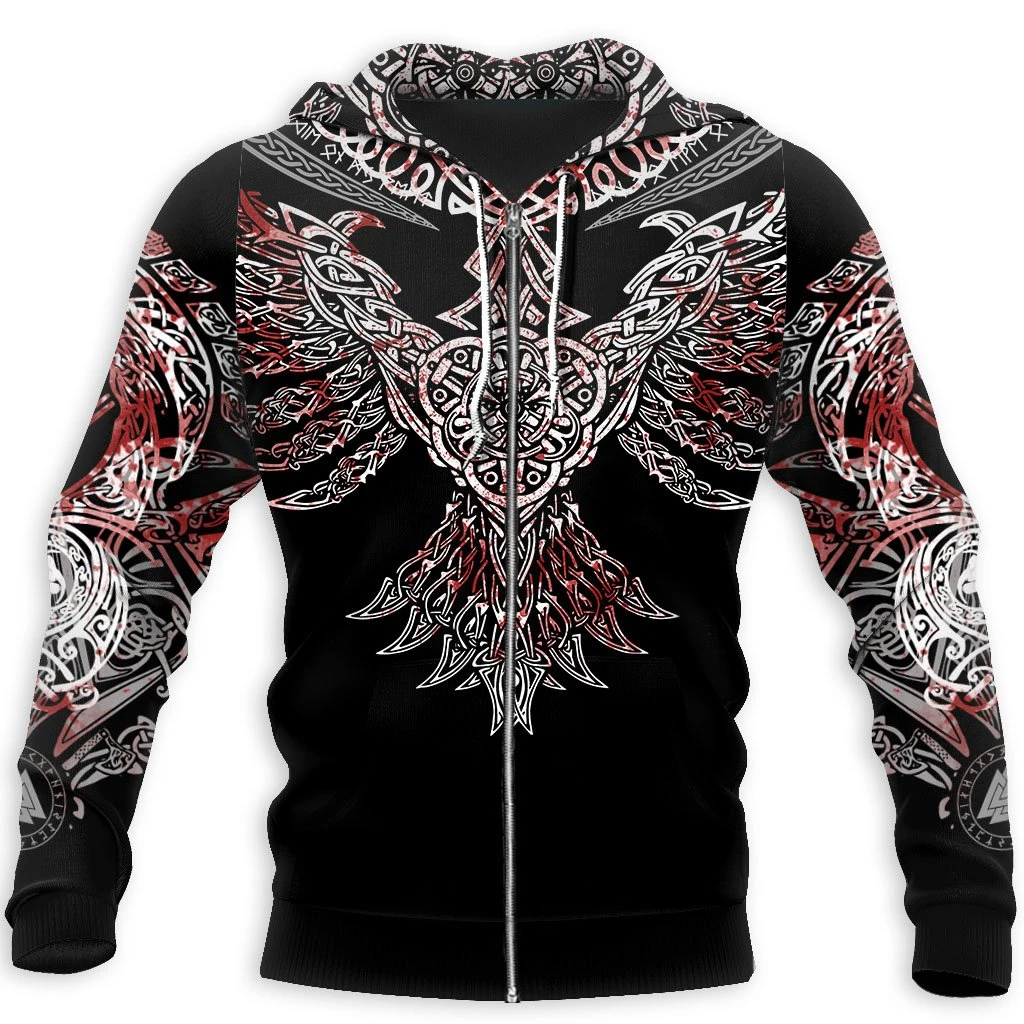 Awesome Hoodie 3D All Over Print Vikings Huginn- Hoodie, T-Shirt, Zip Hoodies, Sweatshirt ND301
