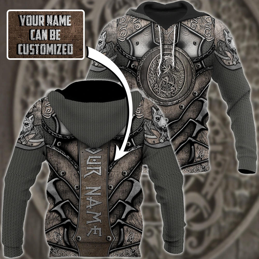 Awesome Hoodie 3D All Over Print Fenrir Wolf Viking Custom Name - Hoodie, T-Shirt, Zip Hoodies ND302