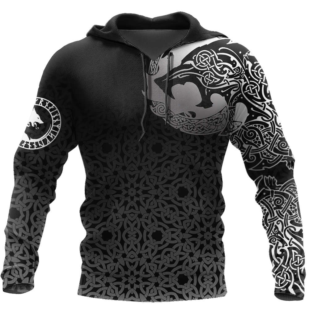 Awesome Hoodie 3D All Over Print Celtic Fenrir Viking Tattoos - Hoodie, T-Shirt, Zip Hoodies, Sweatshirt ND306