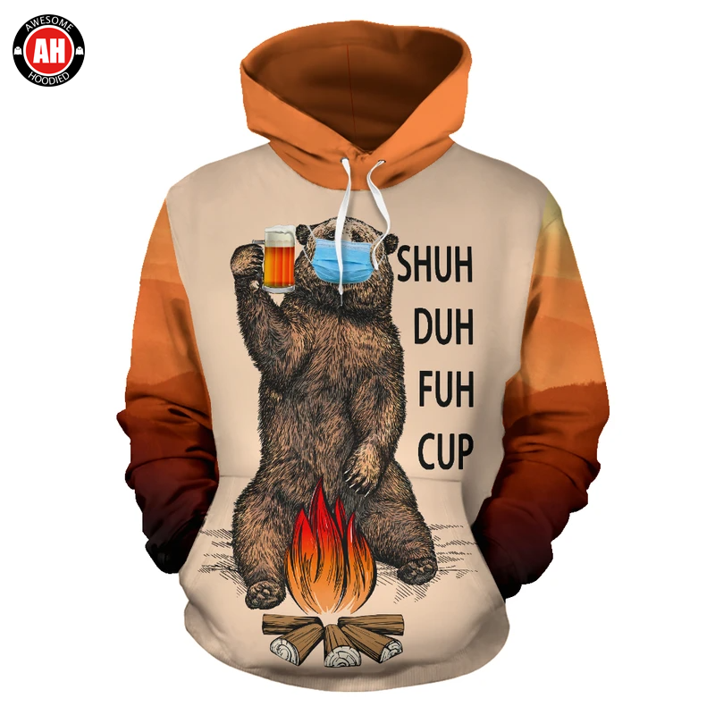 Awesome Hoodie 3D All Over Print Shuh Duh Fuh Cup Mask Camping Hoodie ND312