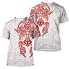 Awesome Hoodie 3D All Over Print Red &amp; White Viking Fenrir Tattoo - Hoodie, T-Shirt, Zip Hoodies, Sweatshirt ND316