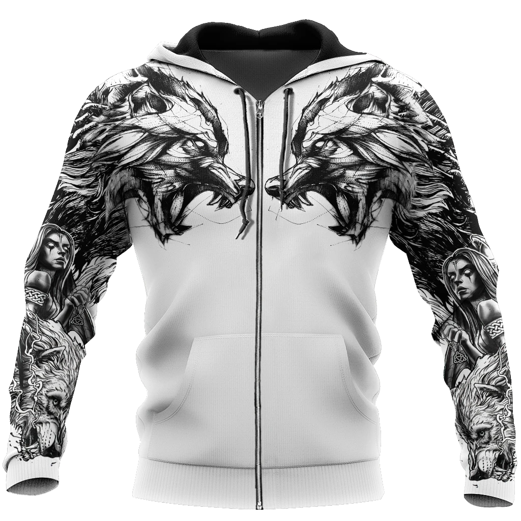 Awesome Hoodie 3D All Over Viking Fenrir Tattoos - Hoodie, T-Shirt, Zip Hoodies, Sweatshirt ND317