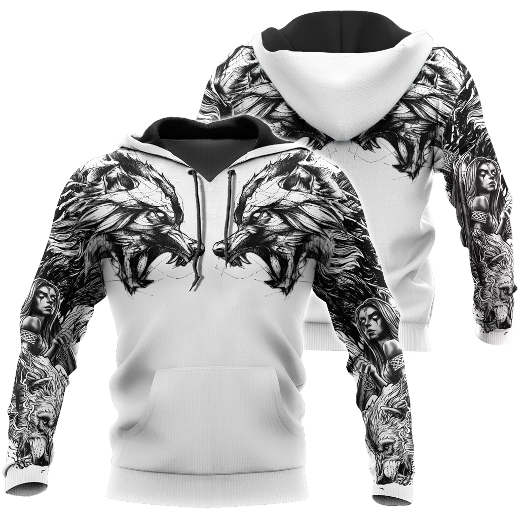Awesome Hoodie 3D All Over Viking Fenrir Tattoos - Hoodie, T-Shirt, Zip Hoodies, Sweatshirt ND317