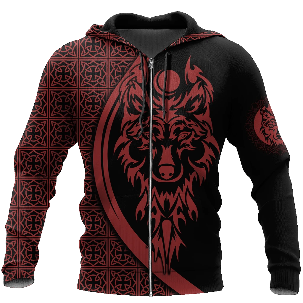 Awesome Hoodie 3D All Over Viking Wolf Tattoos - Hoodie, T-Shirt, Zip Hoodies, Sweatshirt ND318
