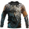 Awesome Hoodie 3D All Over Print Native American Wolf- Hoodie, T-Shirt, Zip Hoodies, Sweatshirt ND329