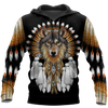 Awesome Hoodie 3D All Over Print Native American Wolf- Hoodie, T-Shirt, Zip Hoodies, Sweatshirt ND330
