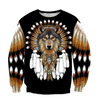 Awesome Hoodie 3D All Over Print Native American Wolf- Hoodie, T-Shirt, Zip Hoodies, Sweatshirt ND330