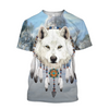 Awesome Hoodie 3D All Over Print Native White Wolf- Hoodie, T-Shirt, Zip Hoodies, Sweatshirt ND331