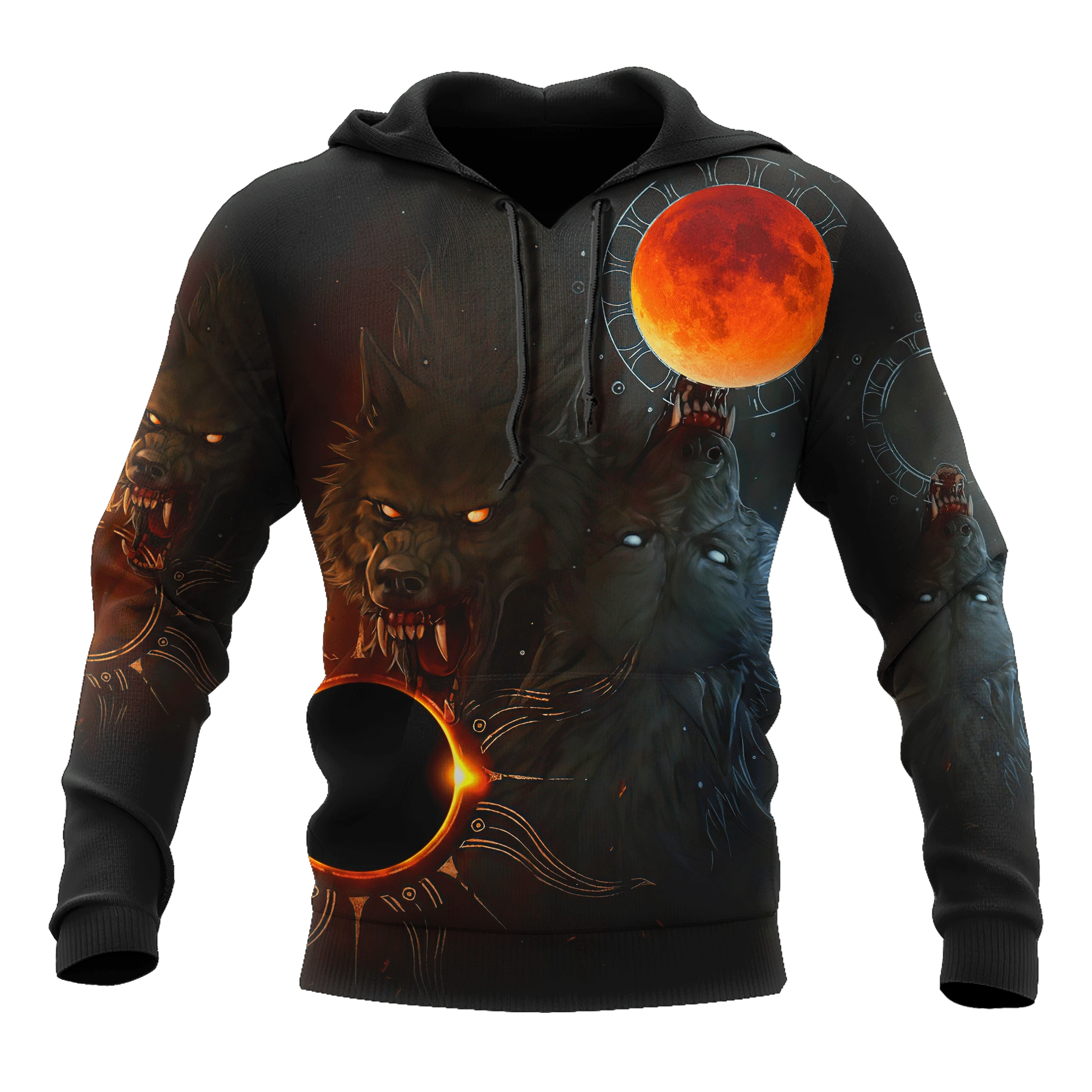 Awesome Hoodie 3D All Over Print Wolf Sun&Moon - Hoodie, T-Shirt, Zip Hoodies, Sweatshirt ND335