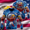 Awesome Hoodie 3D All Over Print Eagle Dreamcatcher Native American Blue - Hoodie, T-Shirt, Zip Hoodies, Sweatshirt ND336