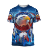 Awesome Hoodie 3D All Over Print Eagle Dreamcatcher Native American Blue - Hoodie, T-Shirt, Zip Hoodies, Sweatshirt ND336