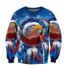 Awesome Hoodie 3D All Over Print Eagle Dreamcatcher Native American Blue - Hoodie, T-Shirt, Zip Hoodies, Sweatshirt ND336