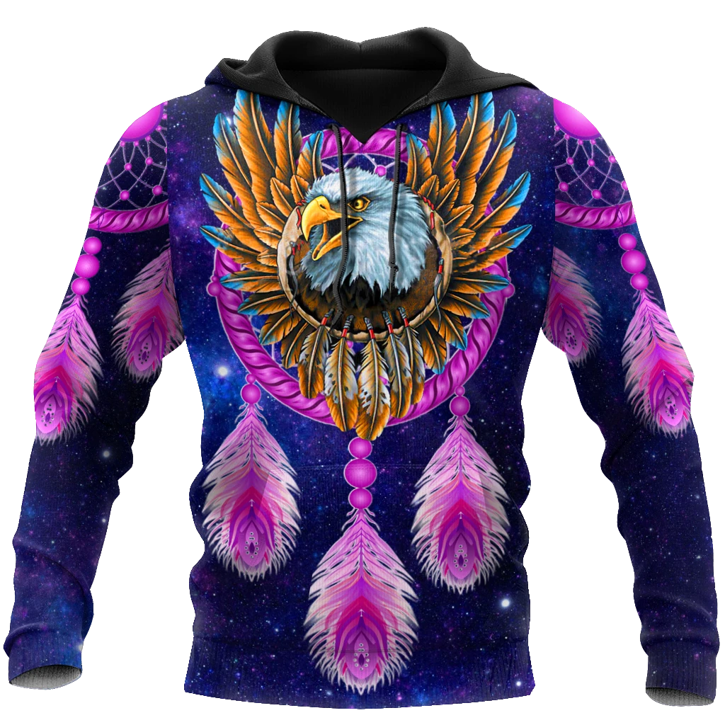 Awesome Hoodie 3D All Over Print Eagle Purple Dreamcatcher Native American - Hoodie, T-Shirt, Zip Hoodies, Sweatshirt ND338