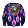 Awesome Hoodie 3D All Over Print Eagle Purple Dreamcatcher Native American - Hoodie, T-Shirt, Zip Hoodies, Sweatshirt ND338