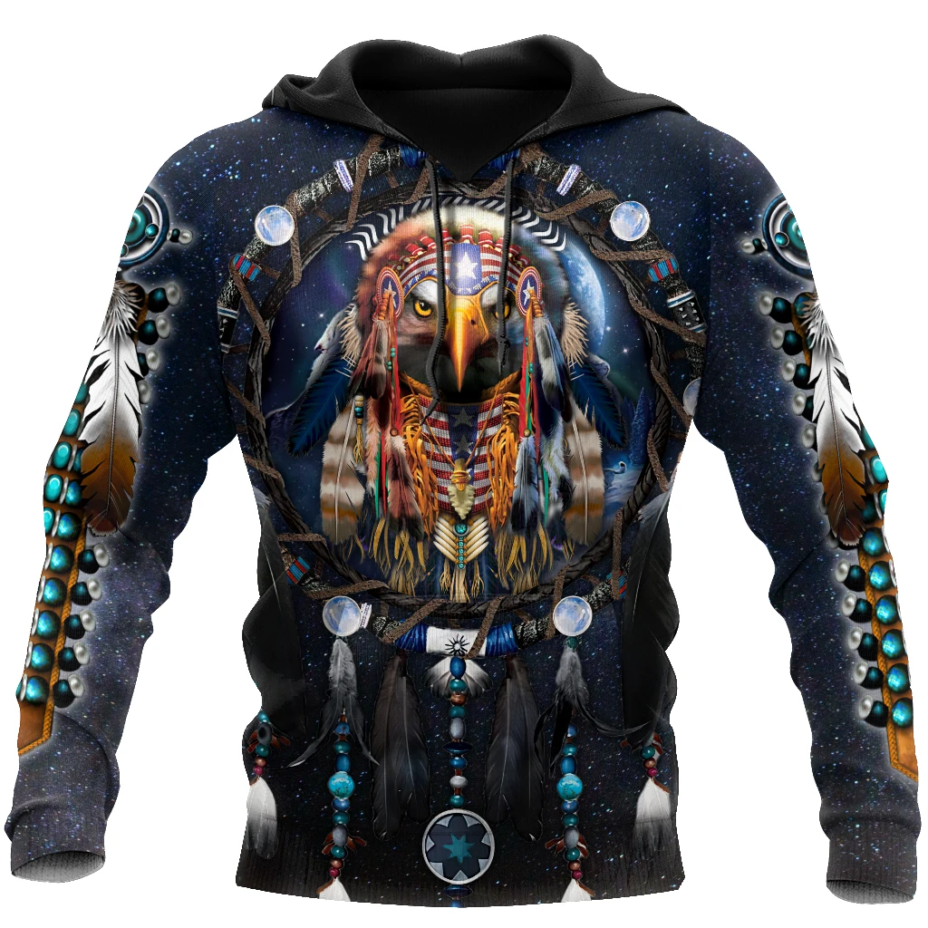 Awesome Hoodie 3D All Over Print Eagle Dreamcatcher Native American - Hoodie, T-Shirt, Zip Hoodies, Sweatshirt ND340