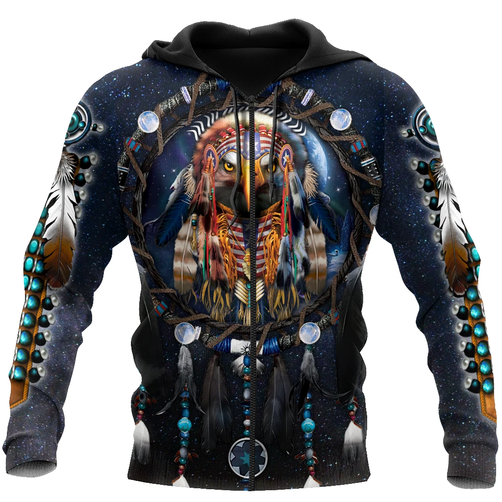 Awesome Hoodie 3D All Over Print Eagle Dreamcatcher Native American - Hoodie, T-Shirt, Zip Hoodies, Sweatshirt ND340