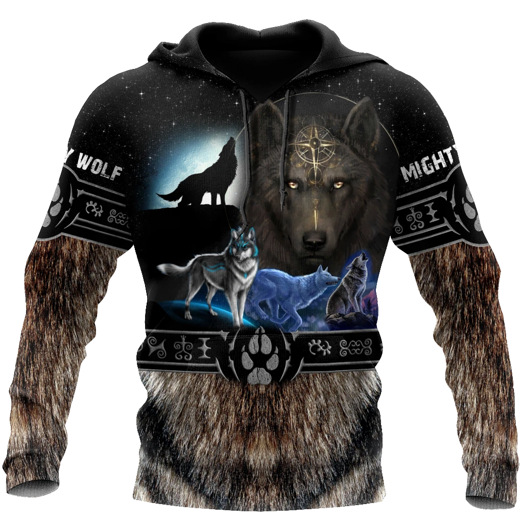 Awesome Hoodie 3D All Over Print Viking Mighty Wolf - Hoodie, T-Shirt, Zip Hoodies, Sweatshirt ND344