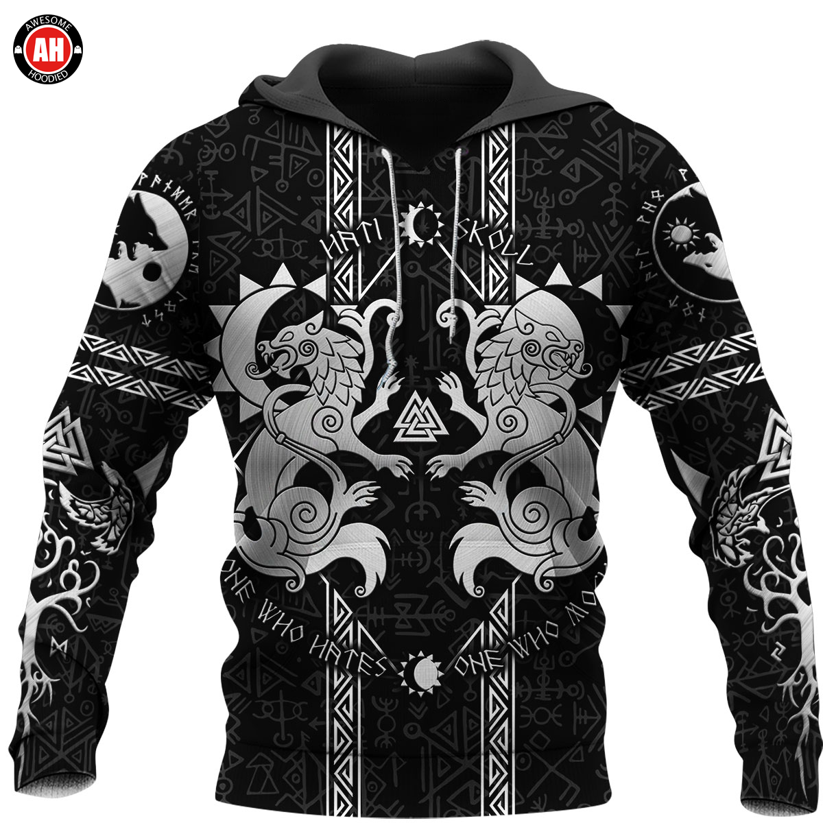 Awesome Hoodie 3D All Over Print Hati and Skoll - Hoodie, T-Shirt, Zip Hoodies, Sweatshirt ND348