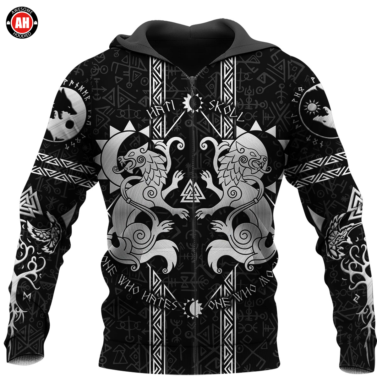 Awesome Hoodie 3D All Over Print Hati and Skoll - Hoodie, T-Shirt, Zip Hoodies, Sweatshirt ND348