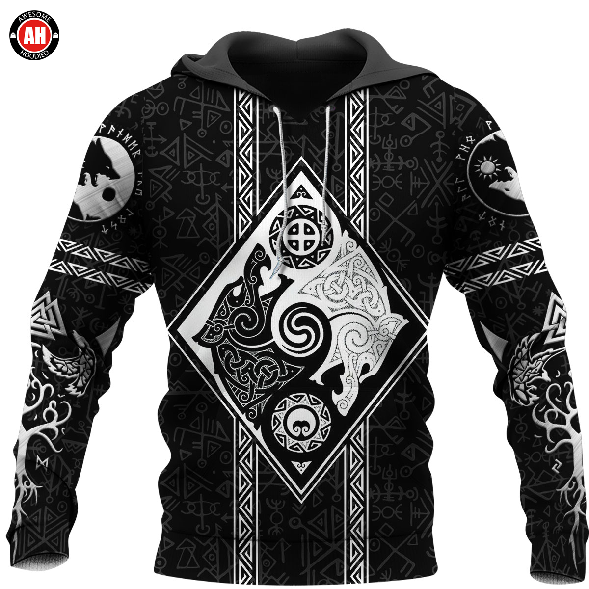 Awesome Hoodie 3D All Over Print Hati and Skoll - Hoodie, T-Shirt, Zip Hoodies, Sweatshirt ND349