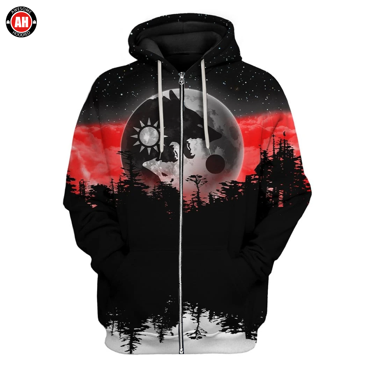 Awesome Hoodie 3D All Over Print The Moon Hati and Skoll  - Hoodie, T-Shirt, Zip Hoodies ND351