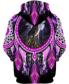 Awesome Hoodie 3D All Over Print Native American Wolf Violet - Hoodie, T-Shirt, Zip Hoodies, Sweatshirt ND353