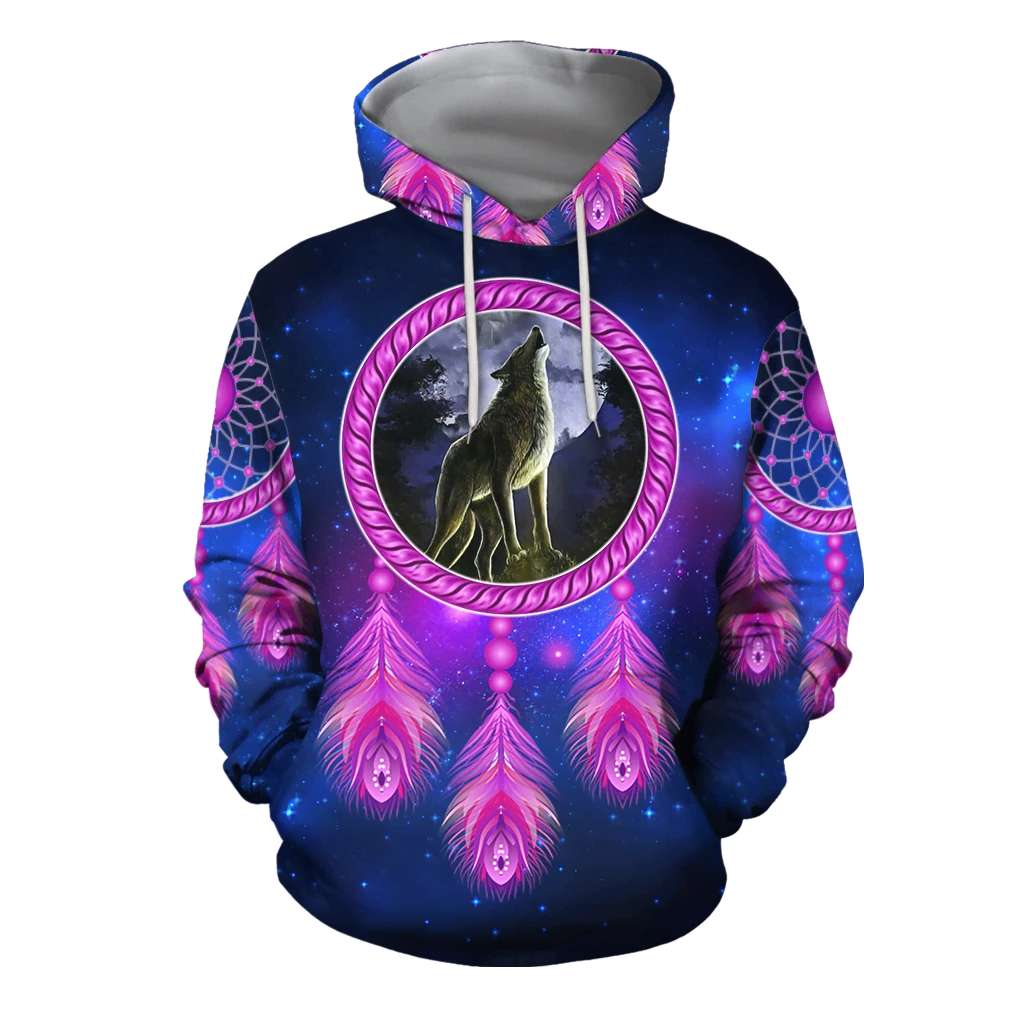 Awesome Hoodie 3D All Over Print Native Wolf - Hoodie, T-Shirt, Zip Hoodies, Sweatshirt ND354