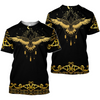 Awesome Hoodie 3D All Over Print Gold Eagle Pattern - Hoodie, T-Shirt, Zip Hoodies, Sweatshirt ND358