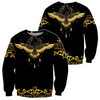 Awesome Hoodie 3D All Over Print Gold Eagle Pattern - Hoodie, T-Shirt, Zip Hoodies, Sweatshirt ND358
