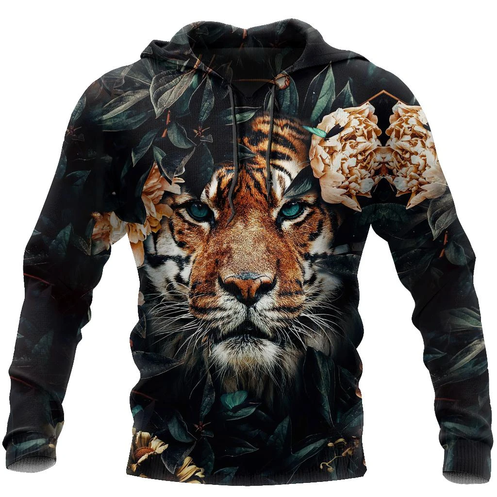 Awesome Hoodie 3D All Over Print Portrait Tiger in Nature - Hoodie, T-Shirt, Zip Hoodies, Sweatshirt ND363
