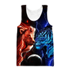 Awesome Hoodie 3D All Over Print Tiger vs Lion Galaxy Thunder - Hoodie, T-Shirt, Zip Hoodies, Sweatshirt ND364