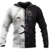 Awesome Hoodie 3D All Over Print Beautiful Black White Lion - Hoodie, T-Shirt, Zip Hoodies, Sweatshirt ND370