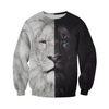 Awesome Hoodie 3D All Over Print Beautiful Black White Lion - Hoodie, T-Shirt, Zip Hoodies, Sweatshirt ND370