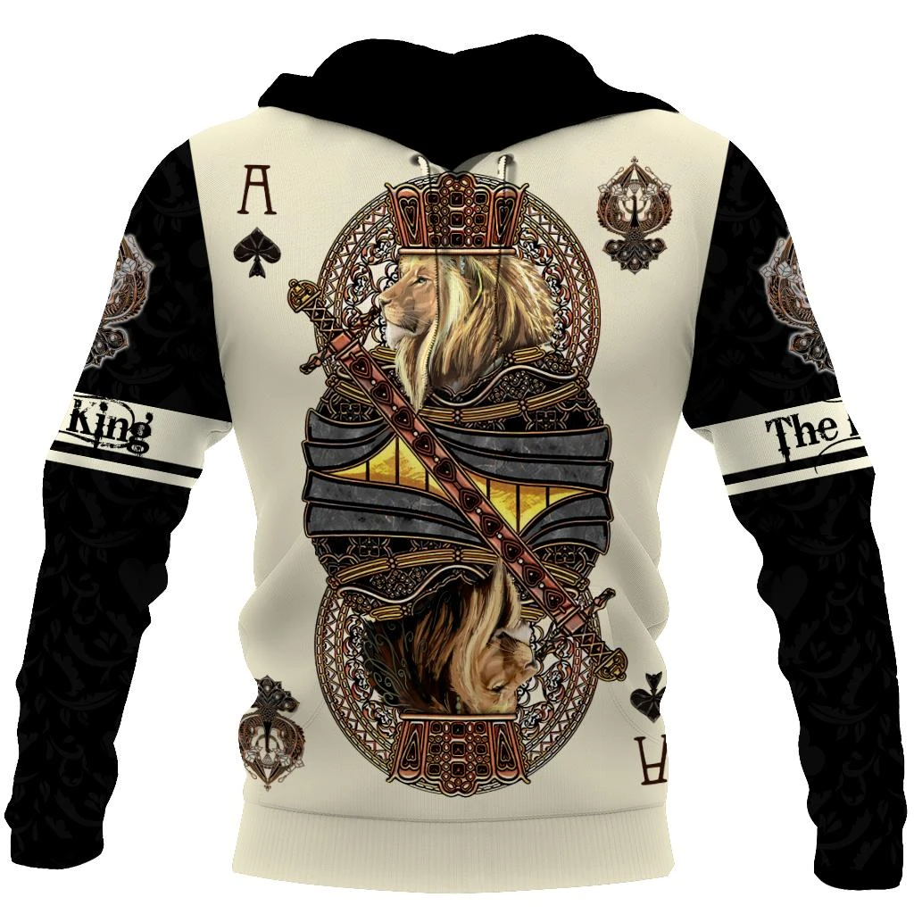 Awesome Hoodie 3D All Over Print Ace Spade Lion King Poker - Hoodie, T-Shirt, Zip Hoodies, Sweatshirt ND371