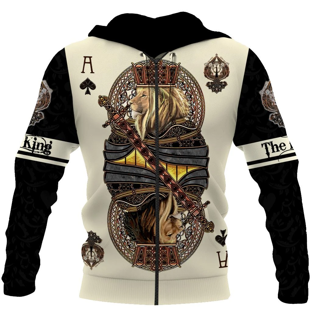 Awesome Hoodie 3D All Over Print Ace Spade Lion King Poker - Hoodie, T-Shirt, Zip Hoodies, Sweatshirt ND371