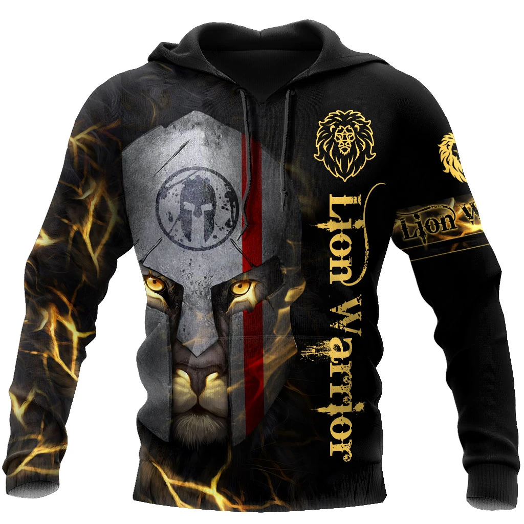 Awesome Hoodie 3D All Over Print Lion Warrior - Hoodie, T-Shirt, Zip Hoodies, Sweatshirt ND376