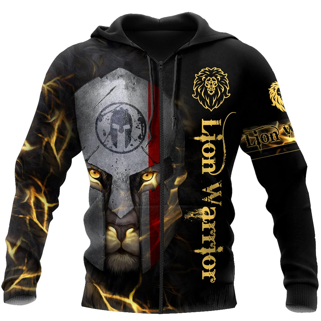 Awesome Hoodie 3D All Over Print Lion Warrior - Hoodie, T-Shirt, Zip Hoodies, Sweatshirt ND376